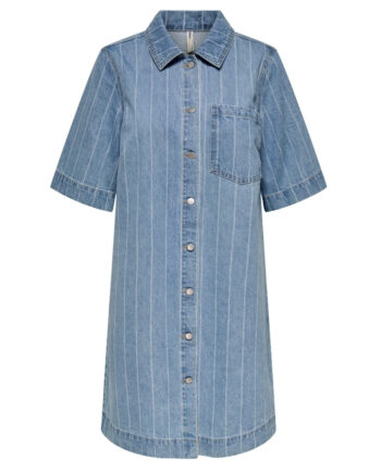 Only Dame Kjole Onlasta Light Blue Denim Stripe
