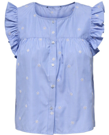 Only Dame Top Onlamanda Coronet Blue White