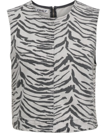 Only Dame Top Onldorsi Light Grey Denim Zebra