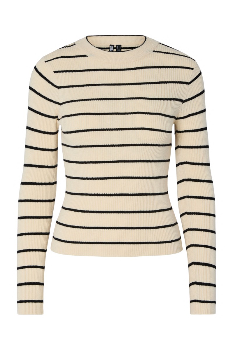 Pieces Bluse Mira New Ls -neck Knit Birch