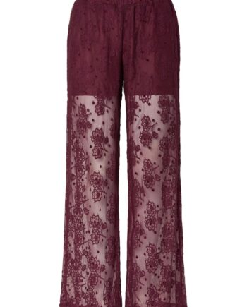 Pieces Bukser Nussa Mw Wide Lace Pants Winetasting  Levering Midt November