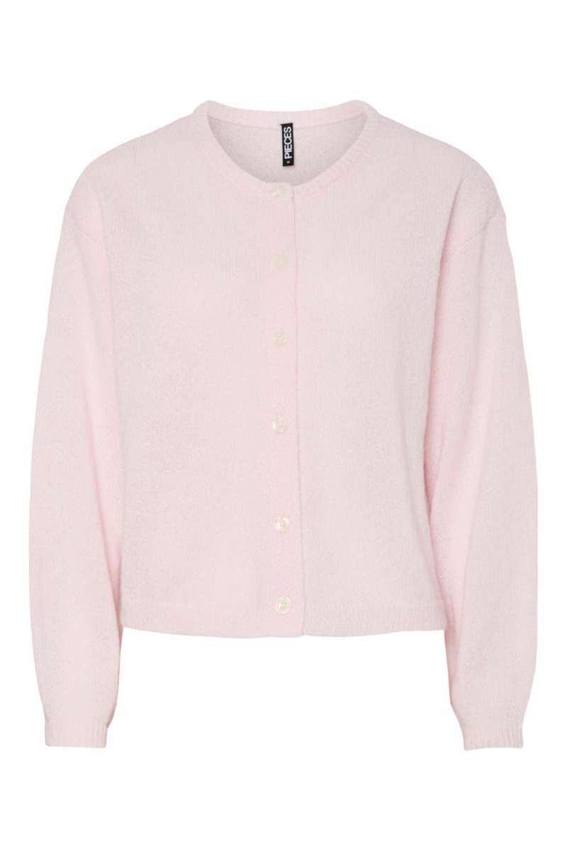 Pieces Cardigan Ida Ls -neck Knit Cardigan Pink- -boo