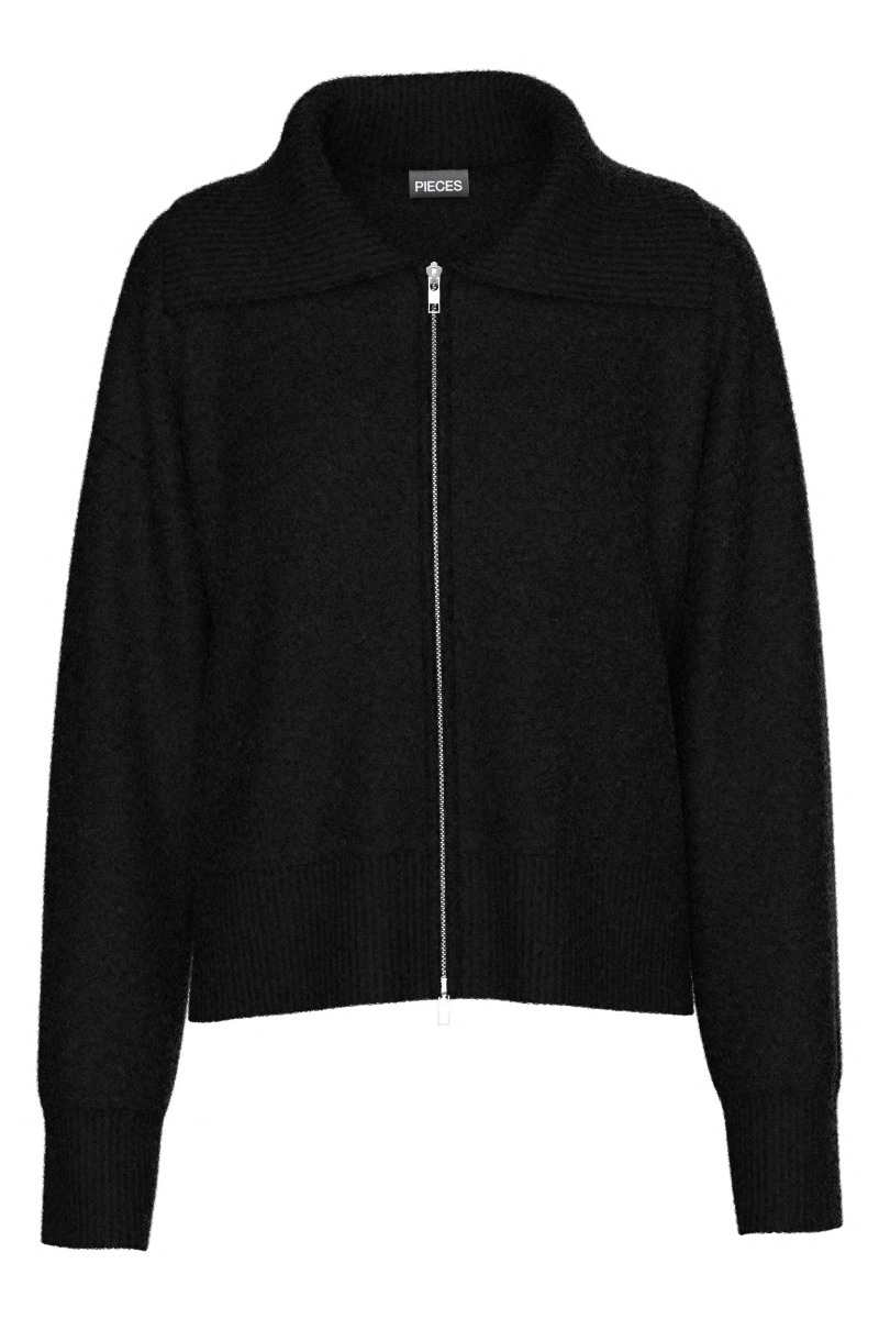 Pieces Cardigan Malou Ls Zip Knit Cardigan Black