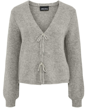 Pieces Dame Cardigan Pcanna Dove Silver Glitter Bow