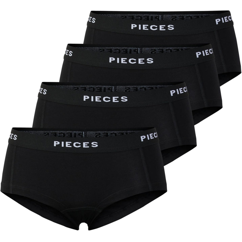 Pieces Dame Hipsters Pclogo Lady -pack Black