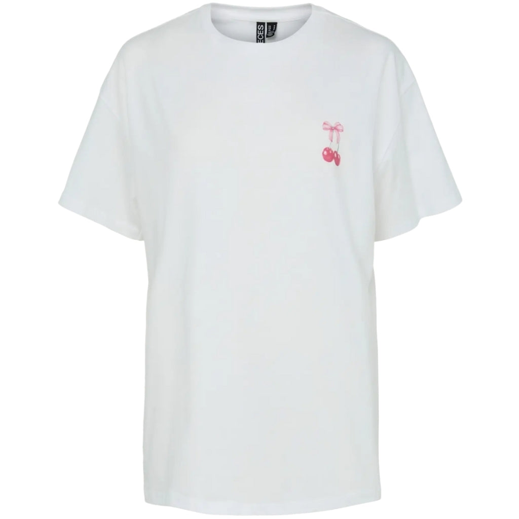 Pieces Dame -shirt Pcmikka Bright White Cherry Bow