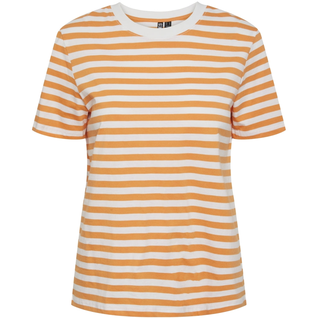 Pieces Dame Tee Pcria Tangerine Bright White