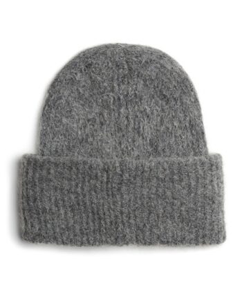 Pieces Hue Bera Alpaca Blend Hood Medium Grey Melange