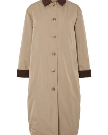 Pieces Jakke Jorma Long Corduroy Jacket Greige