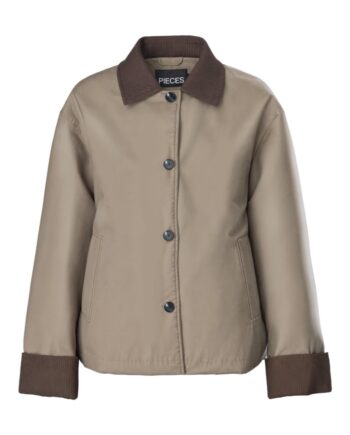 Pieces Jakke Jorma Short Corduroy Jacket Greige