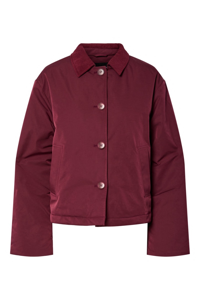 Pieces Jakke Jorma Short Corduroy Jacket Tawny Port