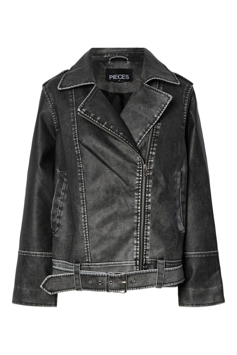 Pieces Jakke Josie Pu Biker Jacket Black