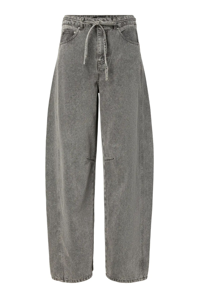 Pieces Jeans Fenna Mw Tie Barrel Jeans Grey Denim