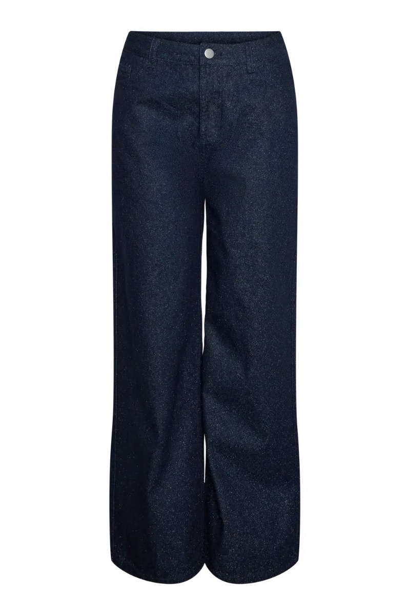 Pieces Jeans Pc Revin Hw Wide Foil Denim Jeans Dark Blue Denim