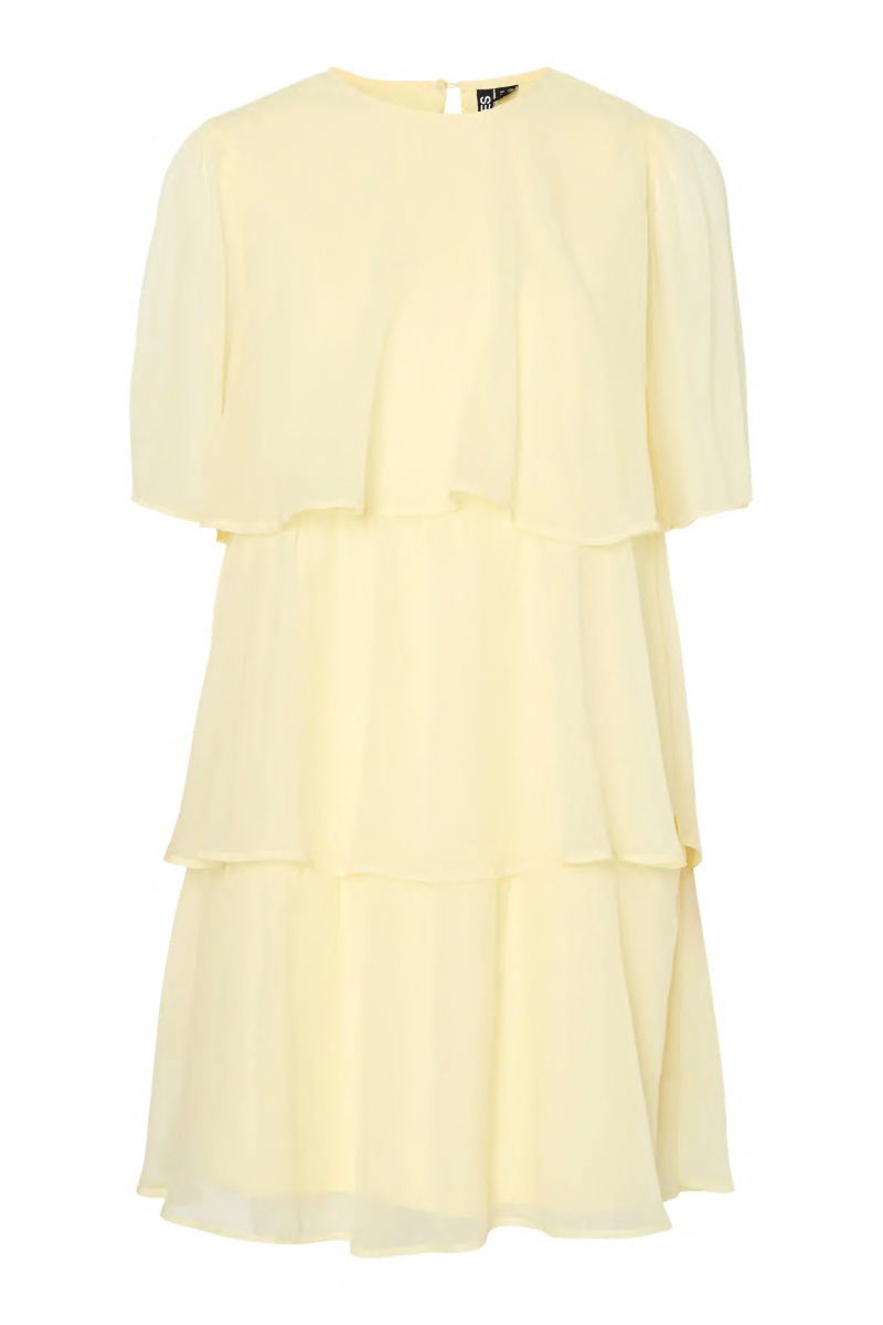 Pieces Kjole Clara Ss Short Dress Pale Banana