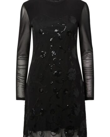Pieces Kjole Oria Ls Short Dress Black Black Sequins  Levering Midt November