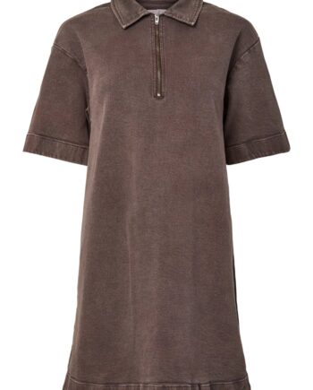 Pieces Kjole Selma     Zip Denim Dress Hot Fudge