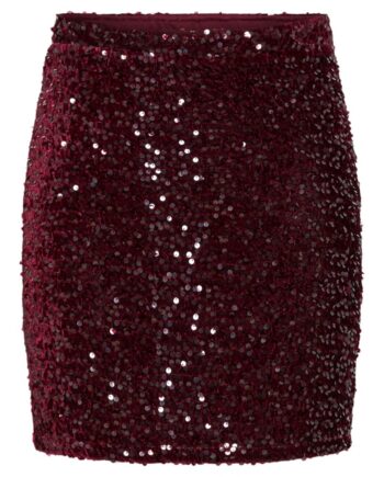 Pieces Nederdel Kam New Short Skirt Tawny Port