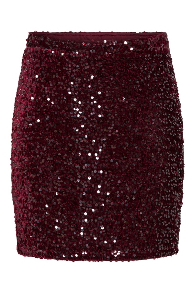 Pieces Nederdel Kam New Short Skirt Tawny Port