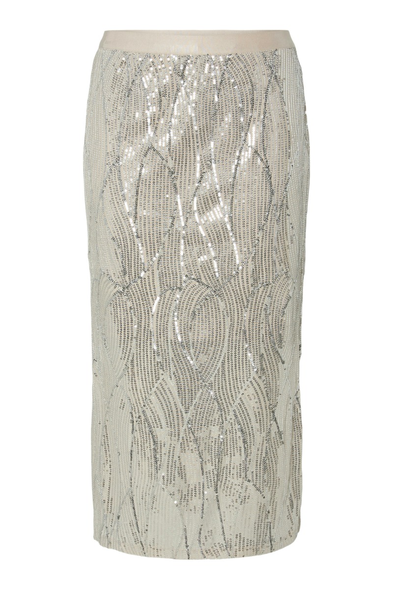 Pieces Nederdel Tasha Hw Midi Skirt Silver Gray