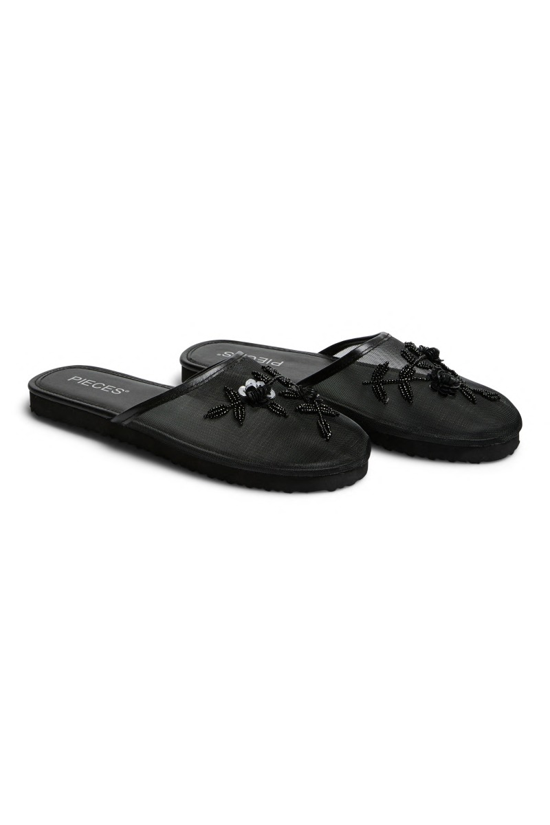 Pieces Sko Sophia Mesh Slipper Black