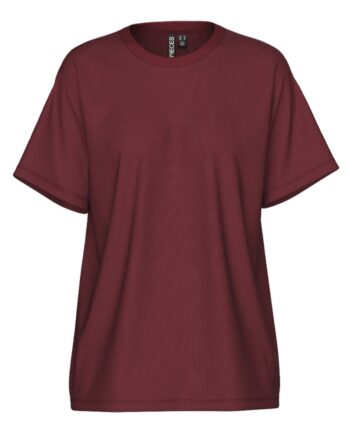 Pieces  -shirt Pc Skylar Ss Oversized Tee Tawny Port