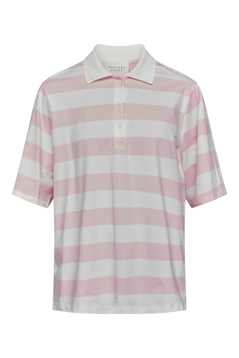 Sisters Point Bluse Vivia-polo Ss Cream Barbie