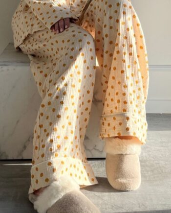 Stories From The Atelier By Copenhagen Shoes Bukser Pajamas Pants Beige Yellow Big Flower