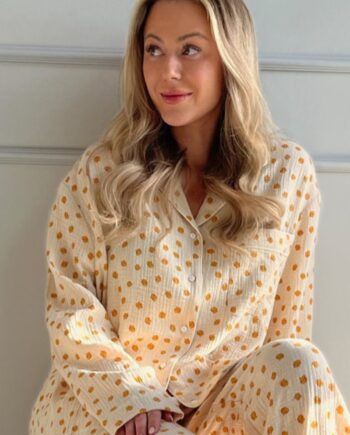 Stories From The Atelier By Copenhagen Shoes Skjorte Pajamas Shirt Beige Yellow Big Flower