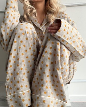Stories From The Atelier By Copenhagen Shoes Skjorte Pajamas Shirt Green Yellow Big Flower