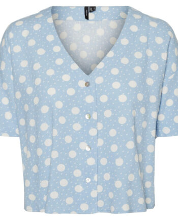 Vero Moda Dame Bluse Vmjesmilo Blue Bell Snow White Dots