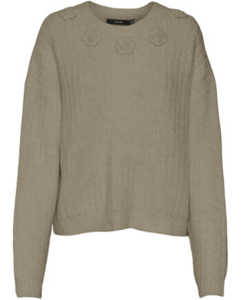 Vero Moda Dame Strik Vmaletta Silver Mink    Melange