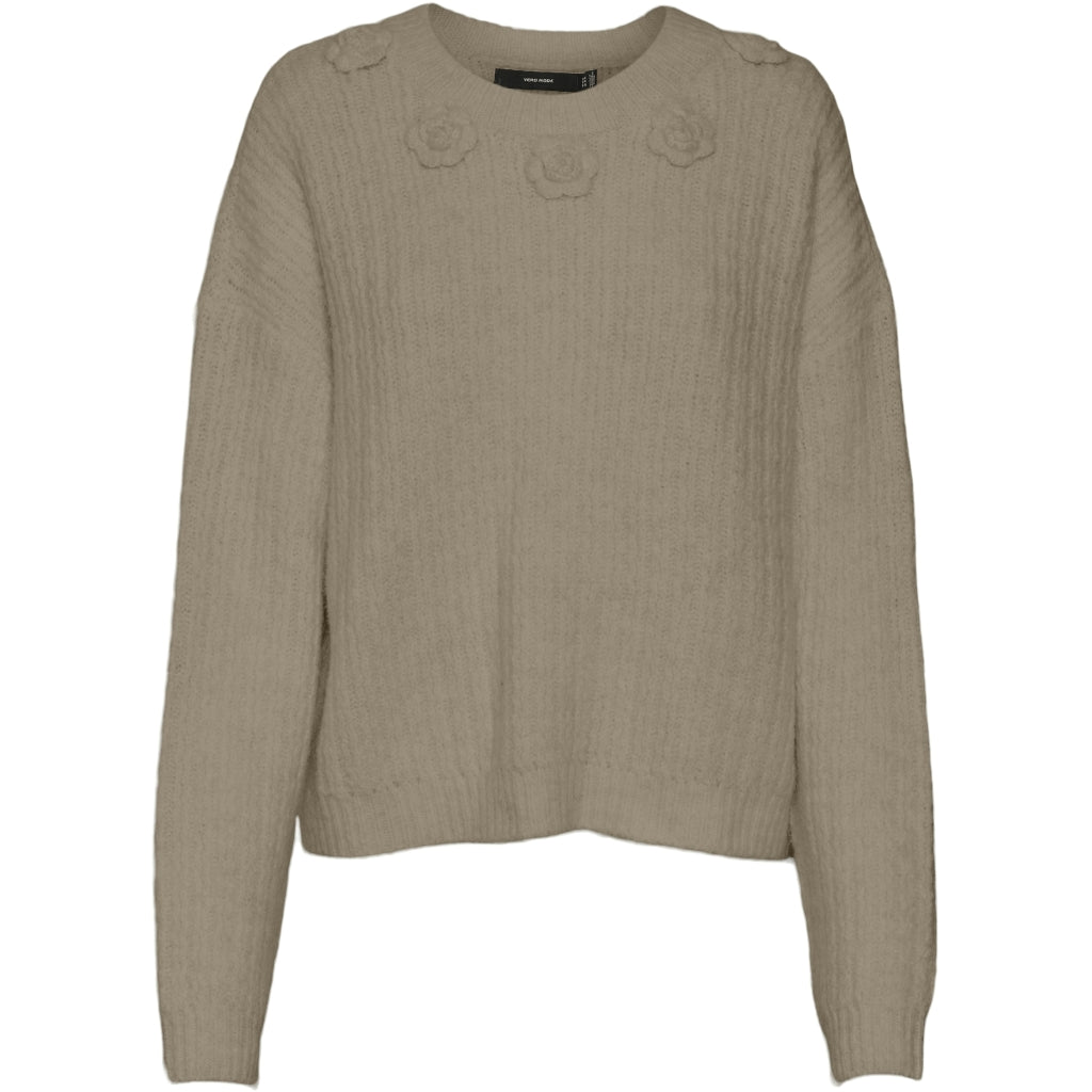 Vero Moda Dame Strik Vmaletta Silver Mink Melange