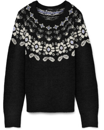 Vero Moda Dame Strik Vmsimone Black Detail:   Birch   Baby Lavender