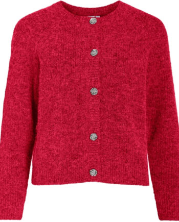 Vila Dame Cardigan Vicheena Jester Red Detail:melange