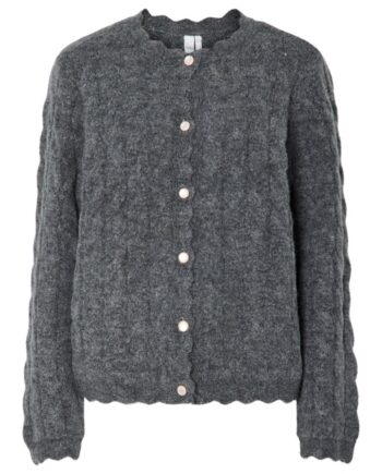 Cardigan Bubera Ls Knit Cardigan Dark Grey Melange
