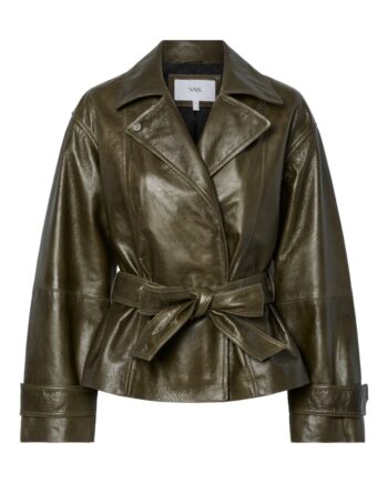 Jakke Libbo Ls Leather Jacket Teak