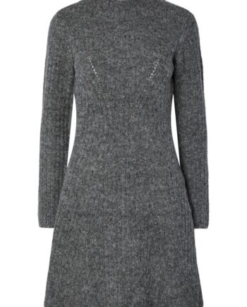 Kjole Dolly Ls Knit Dress Medium Grey Melange