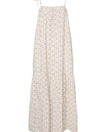 Kjole Yona Sl Ankle Dress    Star White