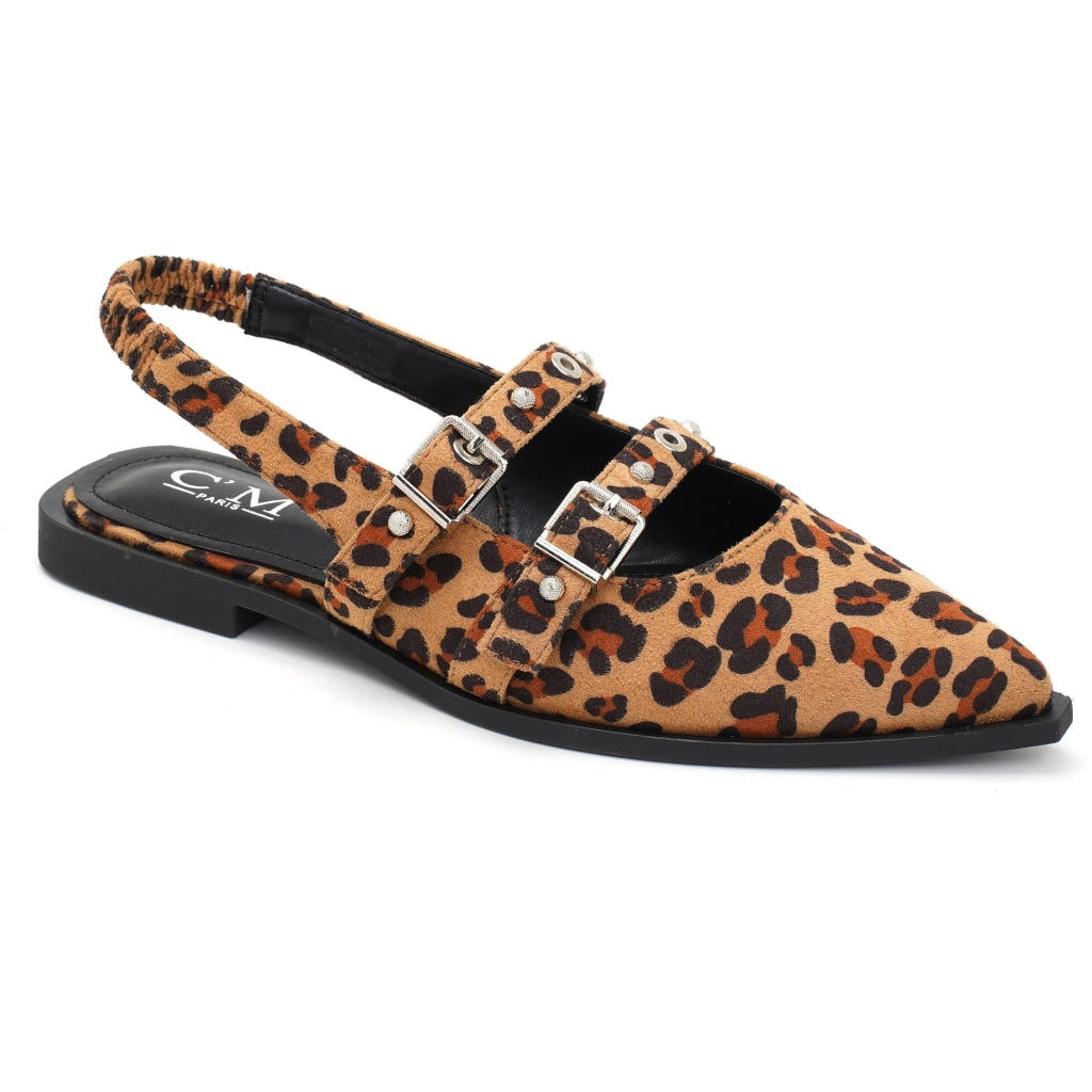 Amelia Dame Slingback Ballerinaer 8316 Leopard