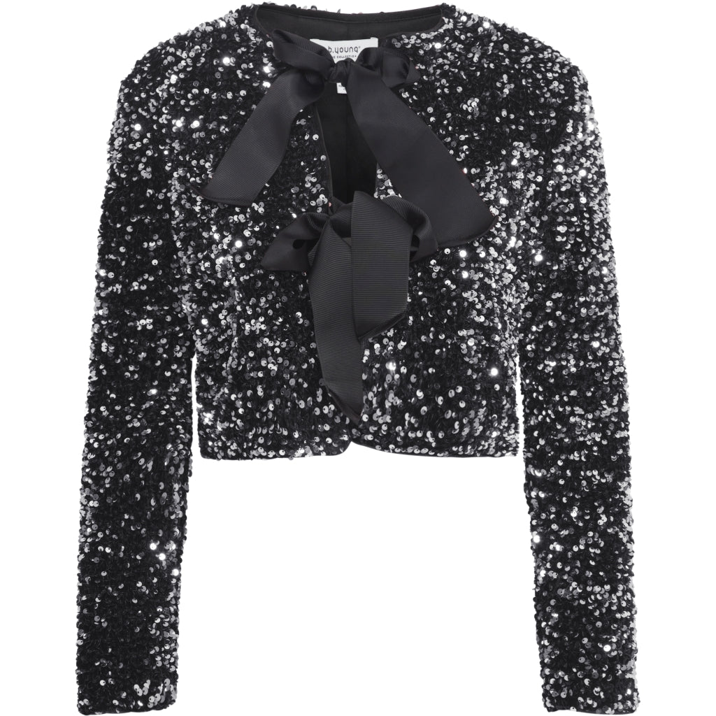 Young Dame Bluse Bypaillet Silver Sequin Mix