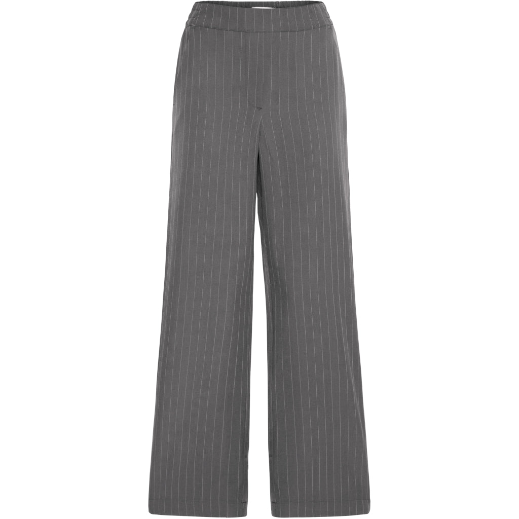 Young Dame Bukser Bymmidde Dark Grey Mel Pinstripe Mix