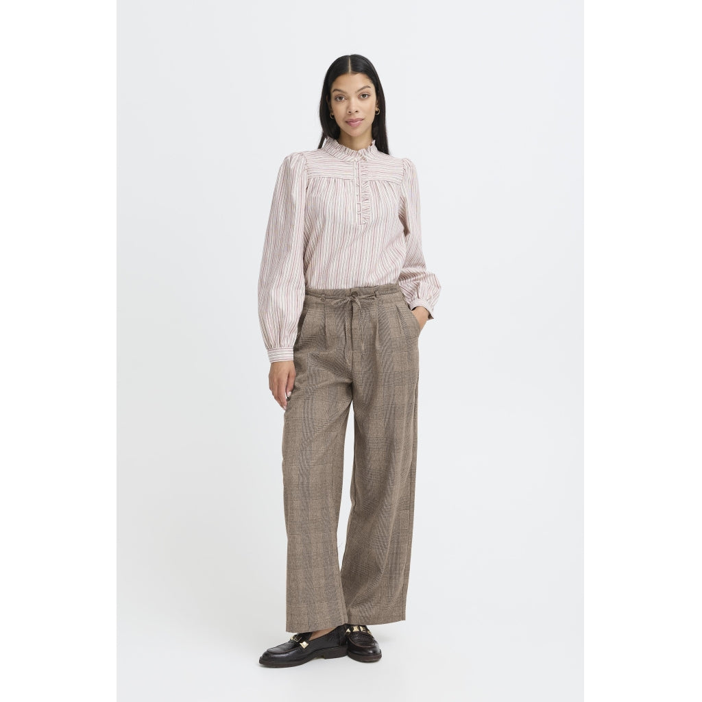 Young Dame Bukser Byxdiyar Brown Black Tartan