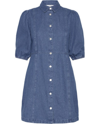 Young Dame Kjole Bykapuca Mid Blue Denim