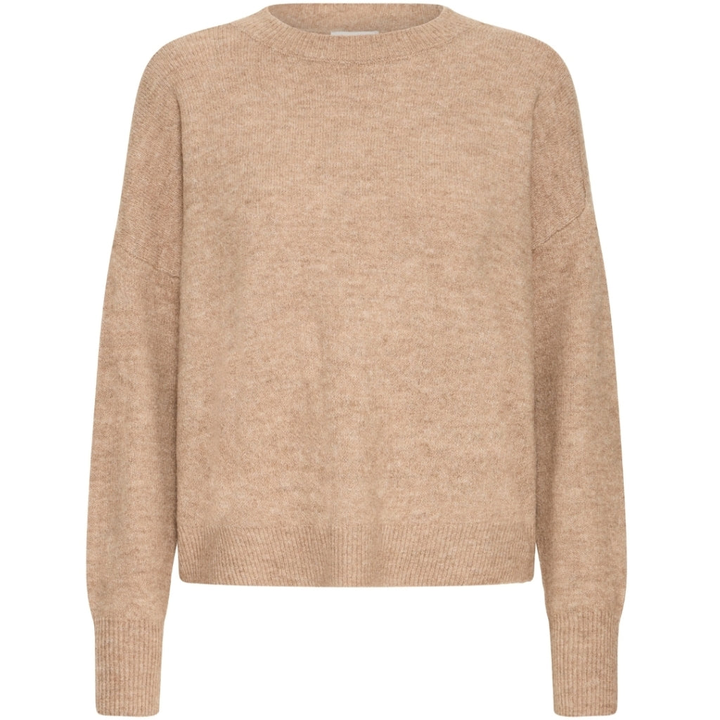 Young Dame Striktrøje Bymonna Walnut Melange