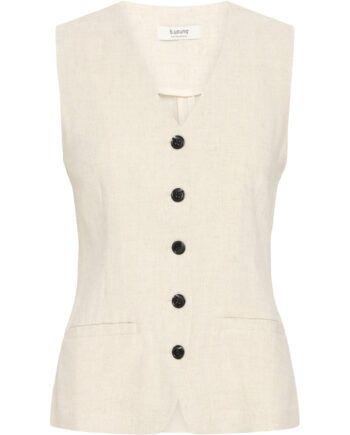 Young Dame Vest Byjohanna Nature Linen