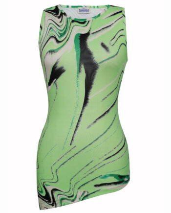 Barbara Kristoffersen Top Bk136 Green Animal Print