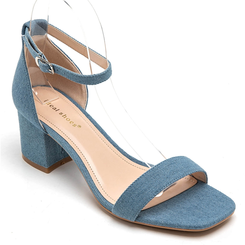 Edera Dame Stiletter Med Blokhæl 6894 Jeans