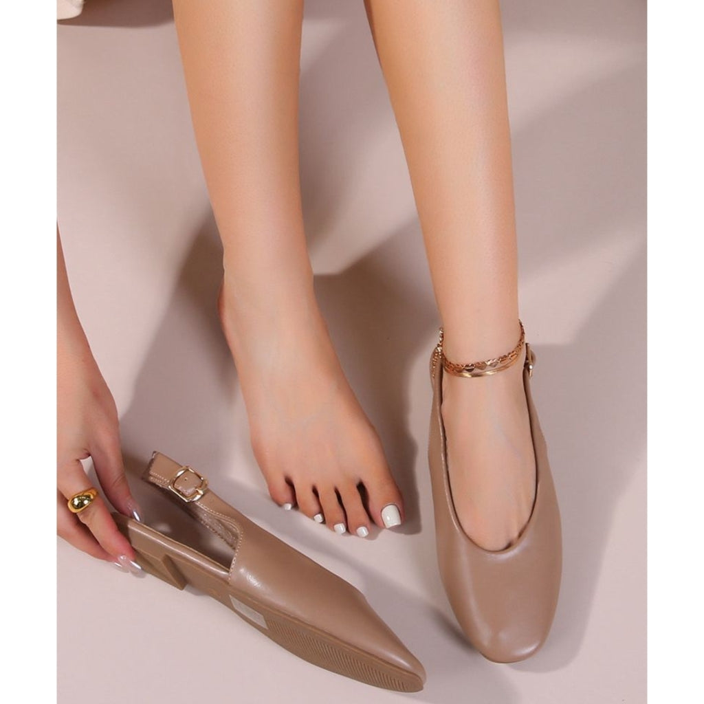 Gitte Dame Slingback Ballerinasko Op16-46pu Kaki