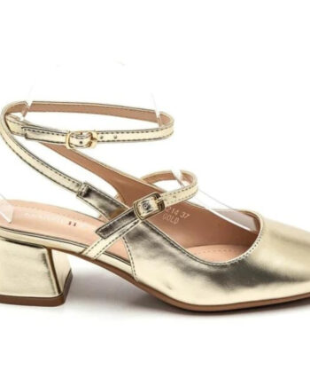 Inge Dame Ballerina Med Hæl 3214 Gold